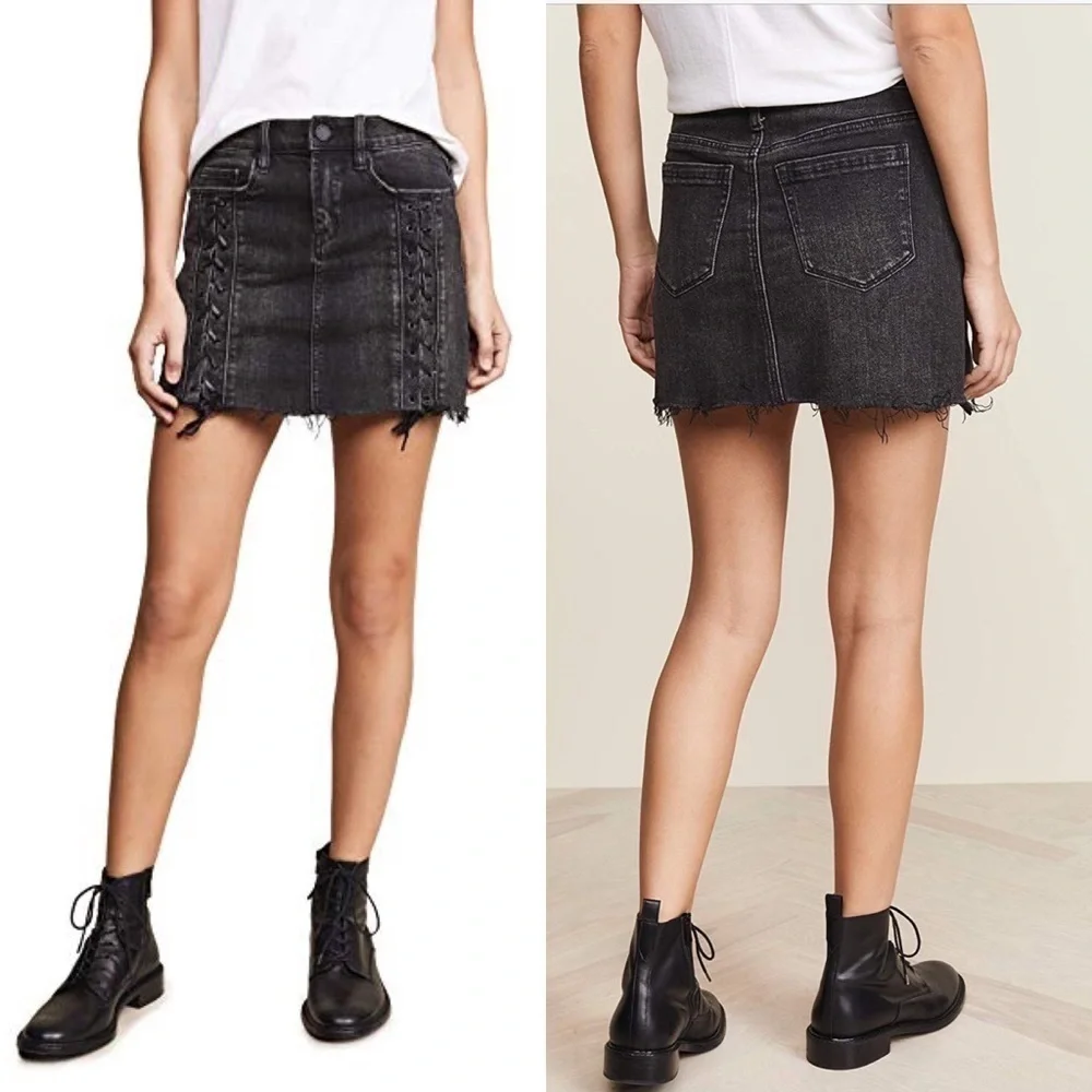 Blank NYC Black Denim Jeans Skirt M